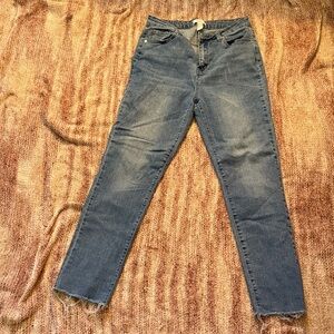 Forever 21 Distressed Blue Skinny Jeans